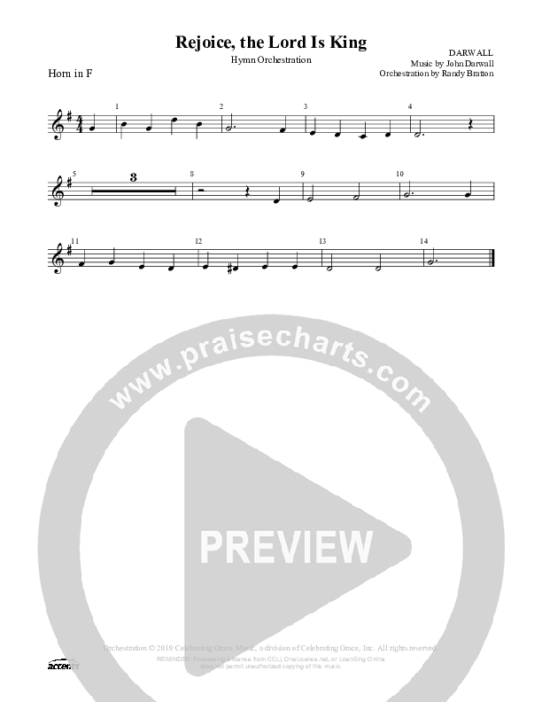 Rejoice The Lord Is King French Horn ()