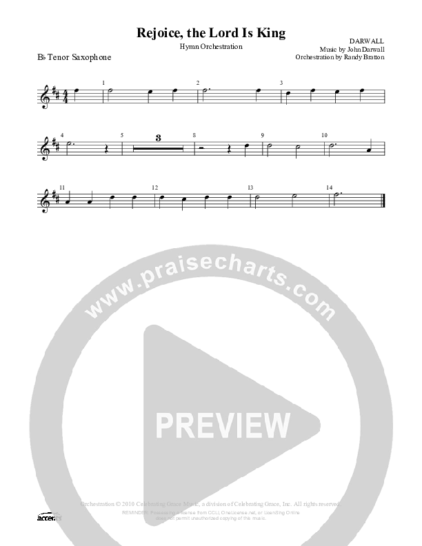 Rejoice The Lord Is King Tenor Sax 2 ()