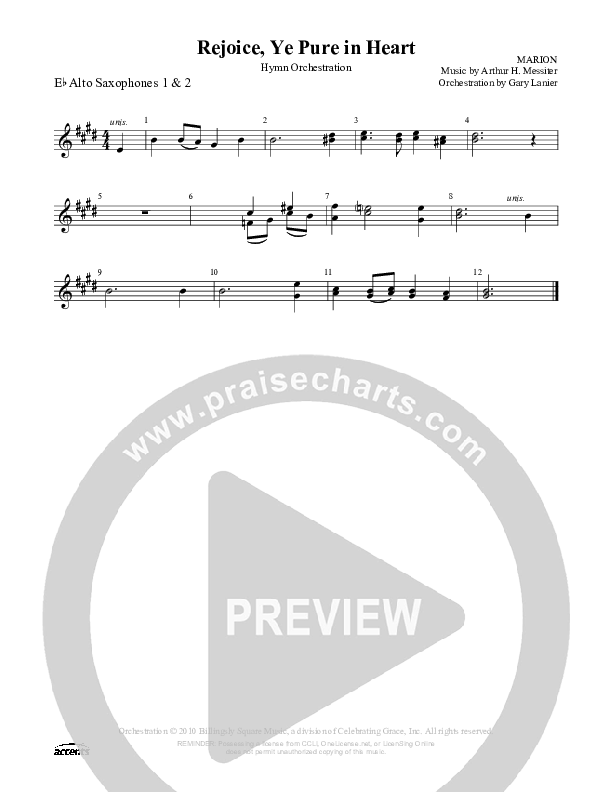 Rejoice Ye Pure In Heart Alto Sax 1/2 ()