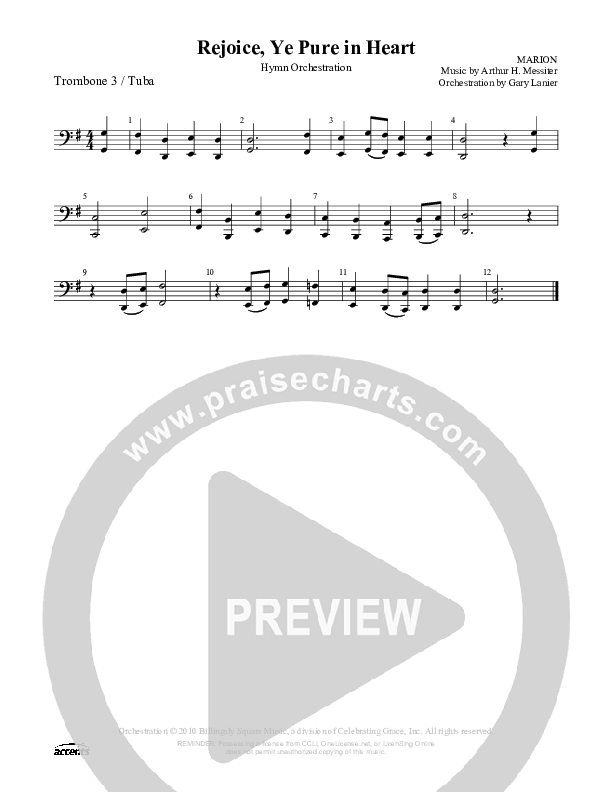 Rejoice Ye Pure In Heart Trombone 3/Tuba ()