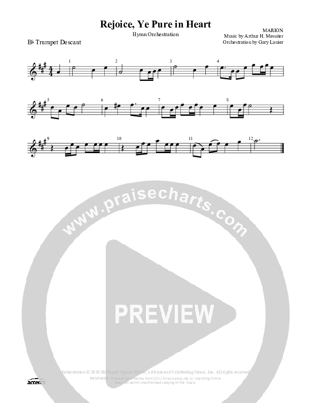 Rejoice Ye Pure In Heart Trumpet ()