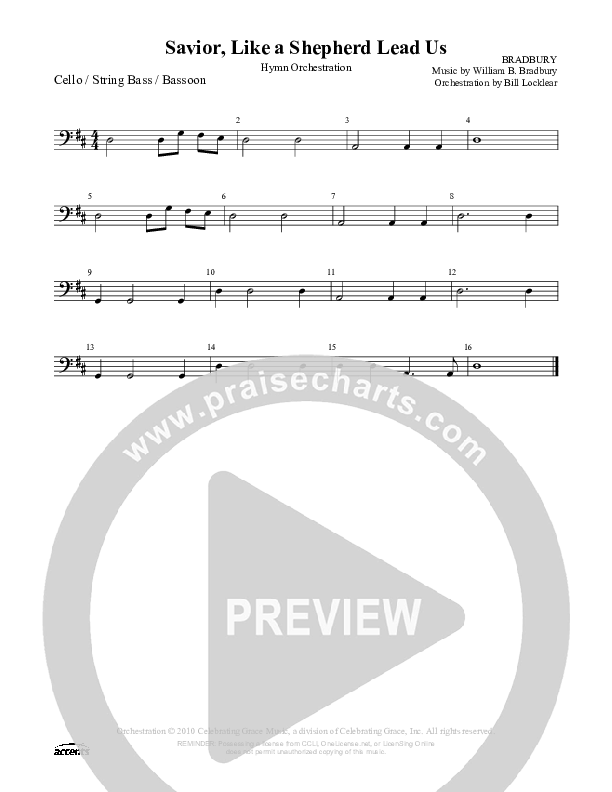 Savior Like A Shepherd Lead Us Cello/Bass ()