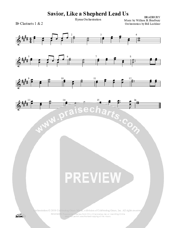 Savior Like A Shepherd Lead Us Clarinet 1/2 ()