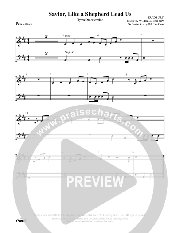 Savior Like A Shepherd Lead Us Percussion ()