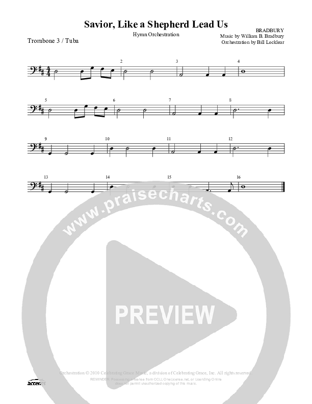 Savior Like A Shepherd Lead Us Trombone 3/Tuba ()
