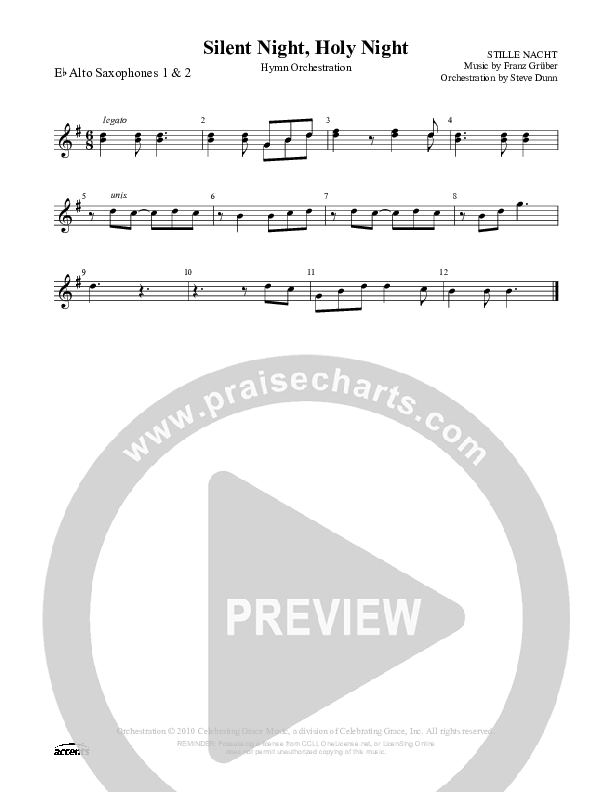 Silent Night Holy Night Alto Sax 1/2 ()