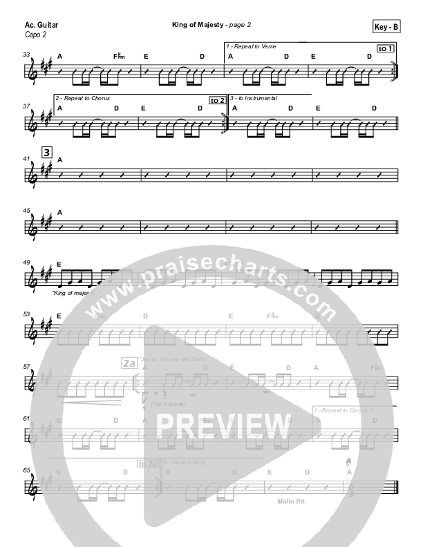 King Of Majesty Acoustic Guitar (Hillsong Worship)