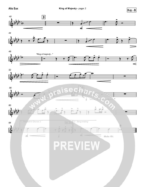 King Of Majesty Alto Sax (Hillsong Worship)