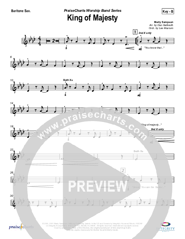 King Of Majesty Bari Sax (Hillsong Worship)