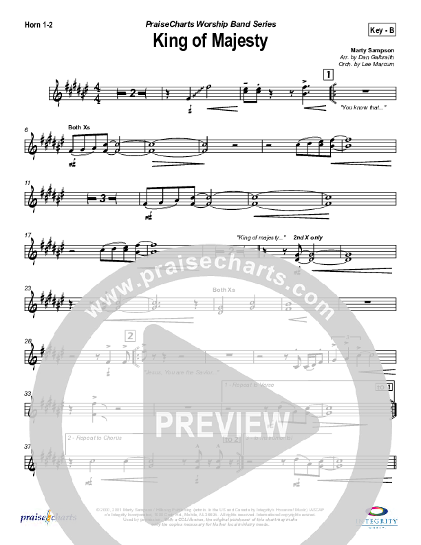 King Of Majesty French Horn 1/2 (Hillsong Worship)