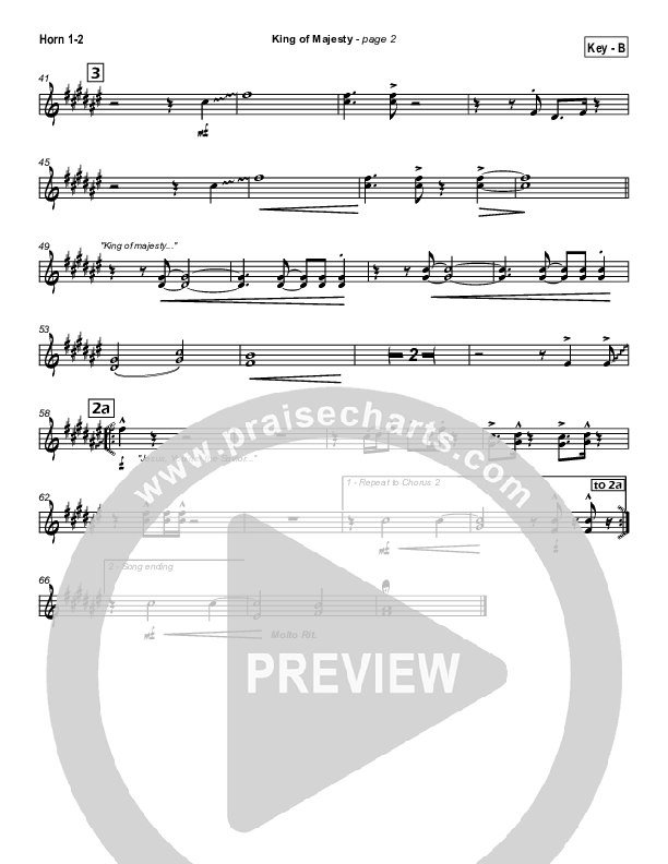 King Of Majesty French Horn 1/2 (Hillsong Worship)