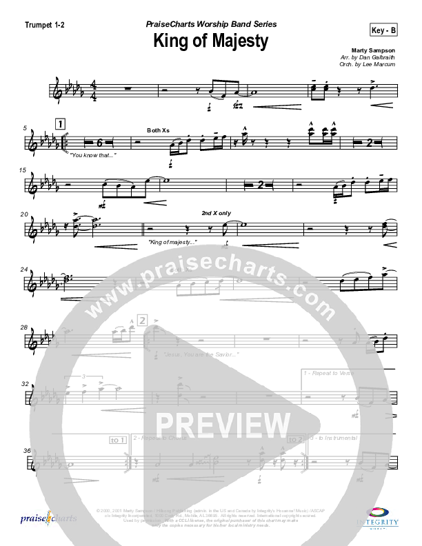 King Of Majesty Trumpet 1,2 (Hillsong Worship)