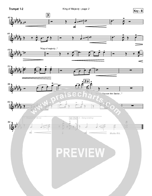 King Of Majesty Trumpet 1,2 (Hillsong Worship)