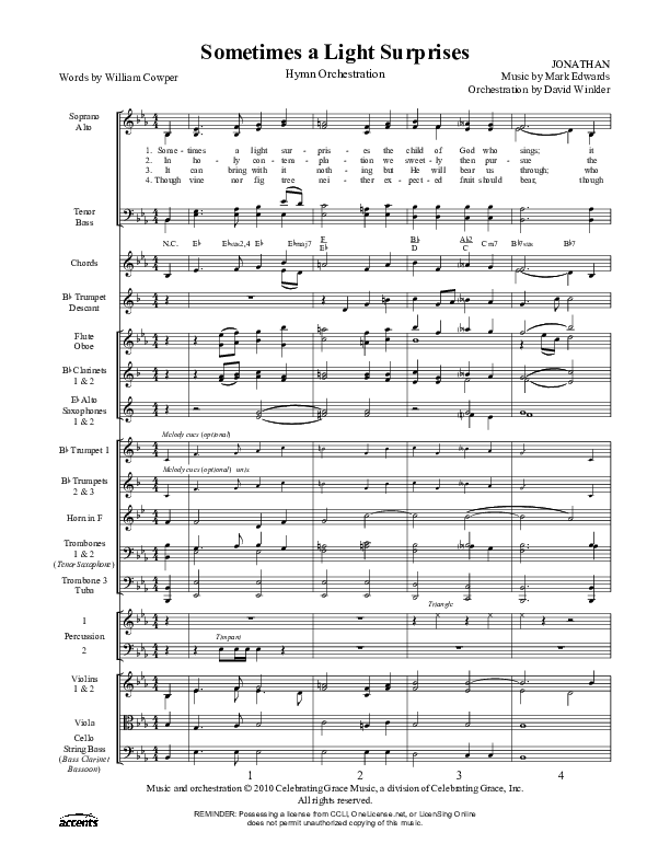 Sometimes A Light Surprises Conductor's Score ()