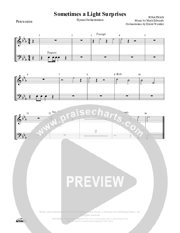 Sometimes A Light Surprises Percussion ()