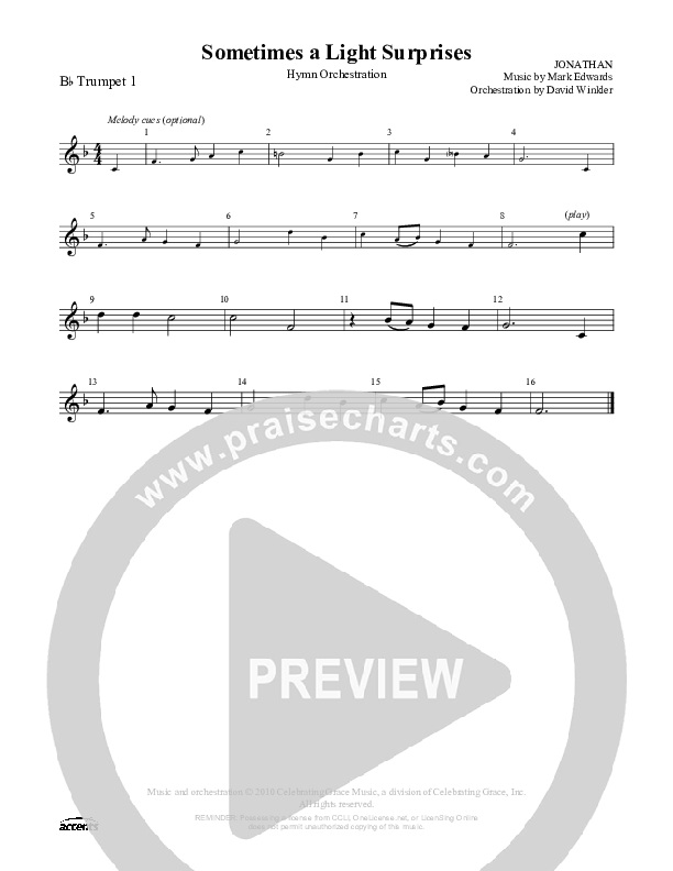 Sometimes A Light Surprises Trumpet 1 ()