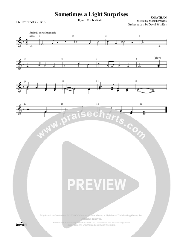 Sometimes A Light Surprises Trumpet 2/3 ()