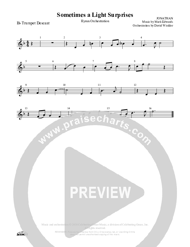 Sometimes A Light Surprises Trumpet ()