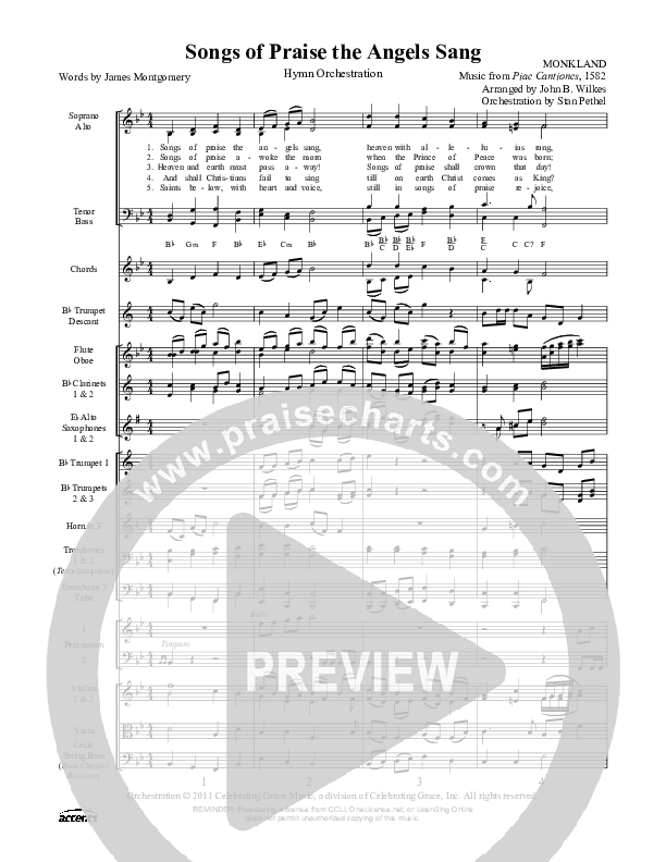 Songs Of Praise The Angels Sang Orchestration ()