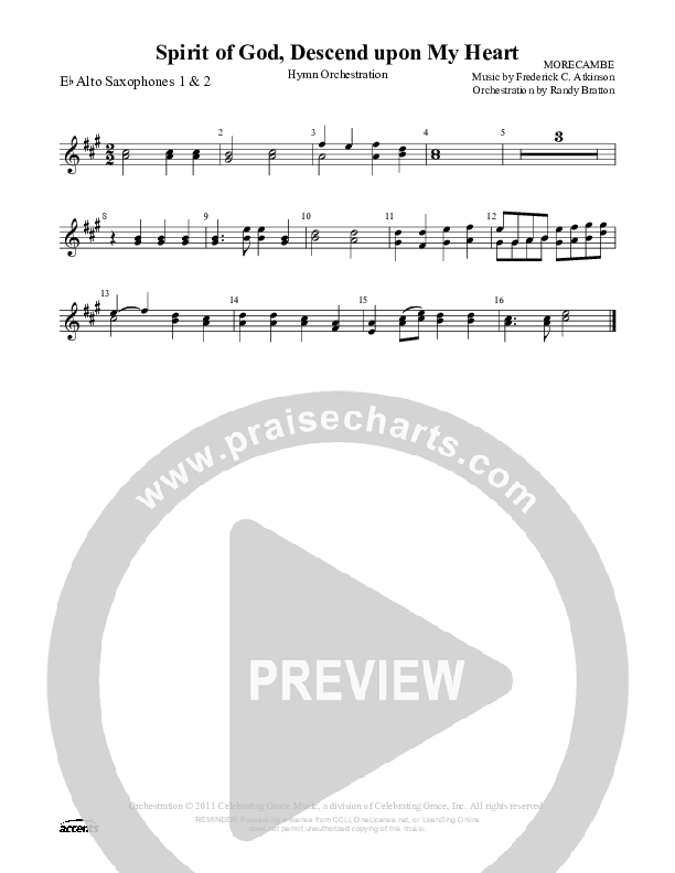 Spirit Of God Descend Upon My Heart Alto Sax 1/2 ()