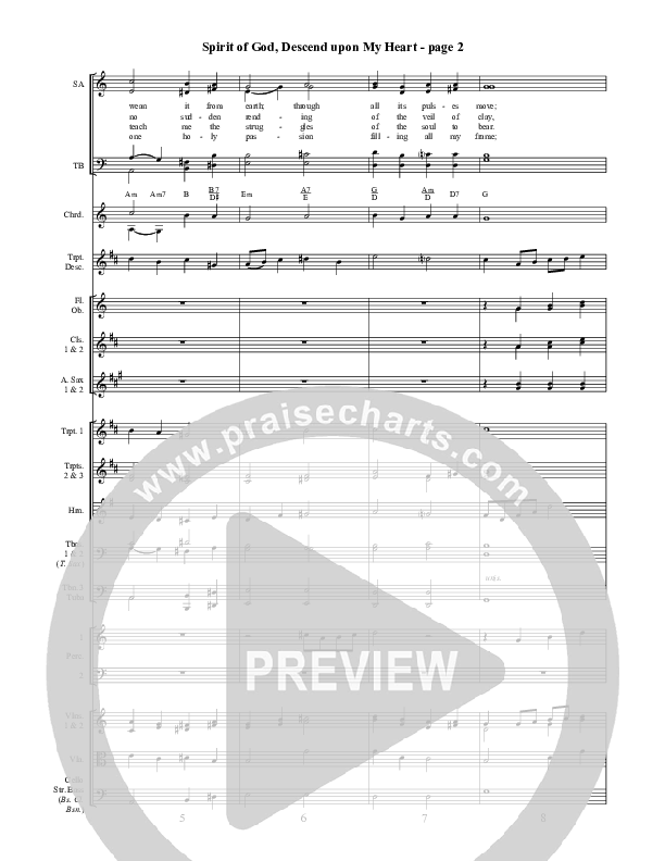 Spirit Of God Descend Upon My Heart Conductor's Score ()