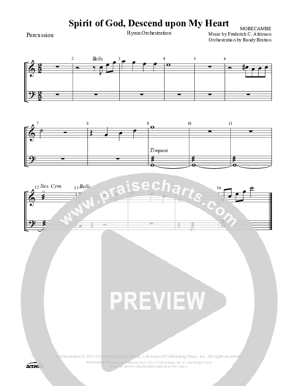 Spirit Of God Descend Upon My Heart Percussion ()