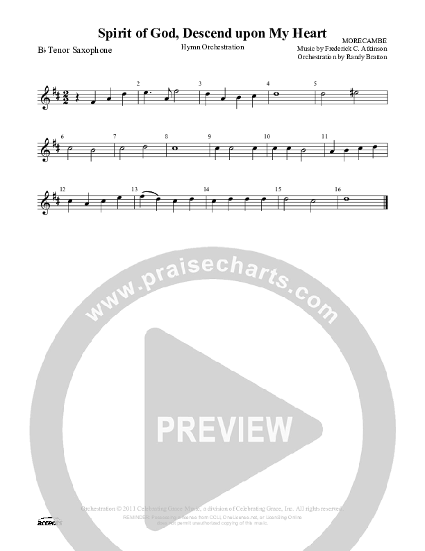 Spirit Of God Descend Upon My Heart Tenor Sax 2 ()