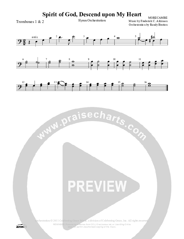 Spirit Of God Descend Upon My Heart Trombone 1/2 ()