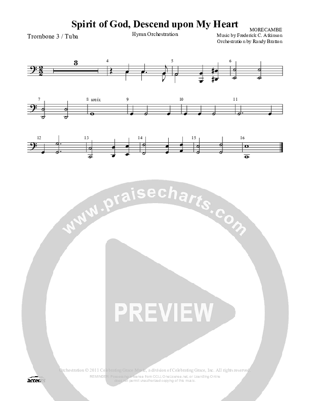 Spirit Of God Descend Upon My Heart Trombone 3/Tuba ()