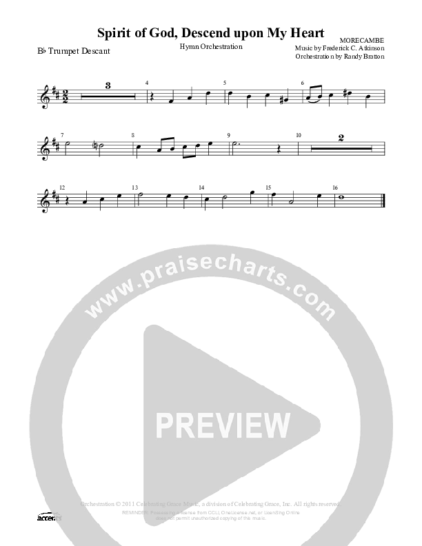 Spirit Of God Descend Upon My Heart Trumpet ()