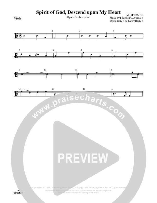 Spirit Of God Descend Upon My Heart Viola ()