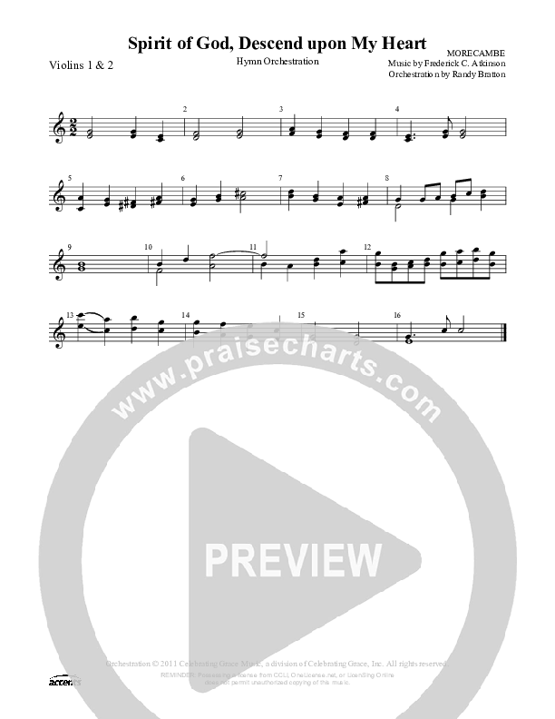 Spirit Of God Descend Upon My Heart Violin 1/2 ()