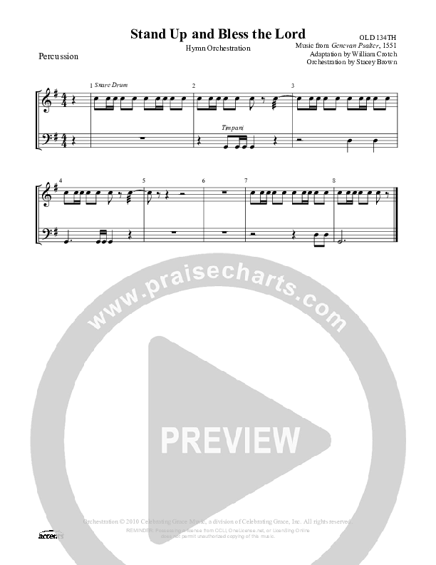 Stand Up And Bless The Lord Percussion ()