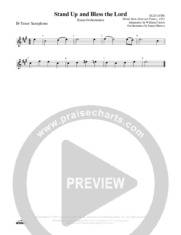 Stand Up And Bless The Lord Tenor Sax 2 ()