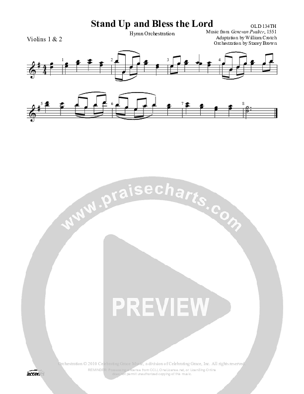 Stand Up And Bless The Lord Violin 1/2 ()