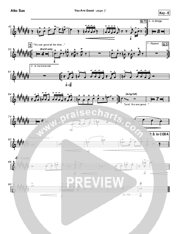 You Are Good Alto Sax (Lakewood Church)