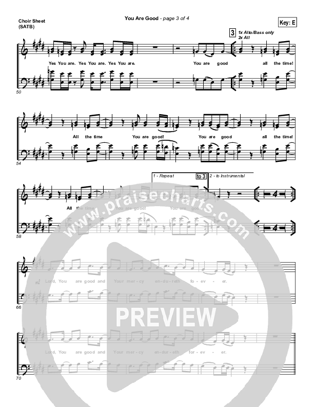 You Are Good Choir Vocals (SATB) (Lakewood Church)