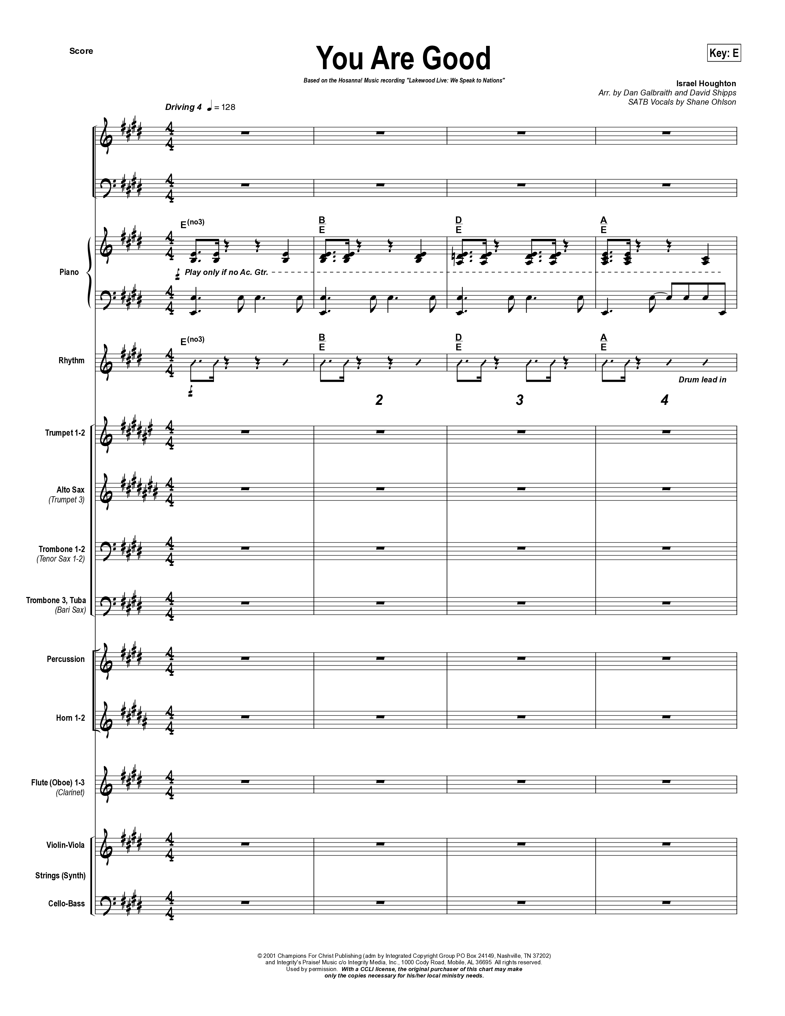 You Are Good Conductor's Score (Lakewood Church)