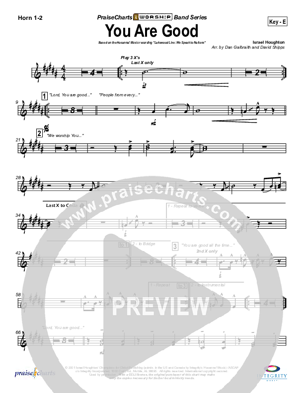 You Are Good Brass Pack (Lakewood Church)