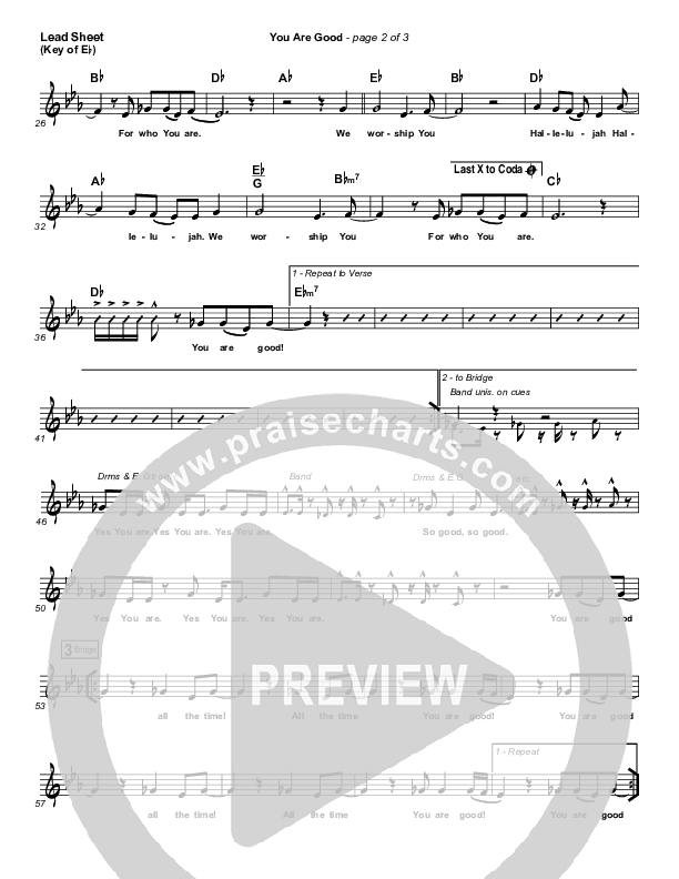 You Are Good Sheet Music PDF (Lakewood Church) - PraiseCharts