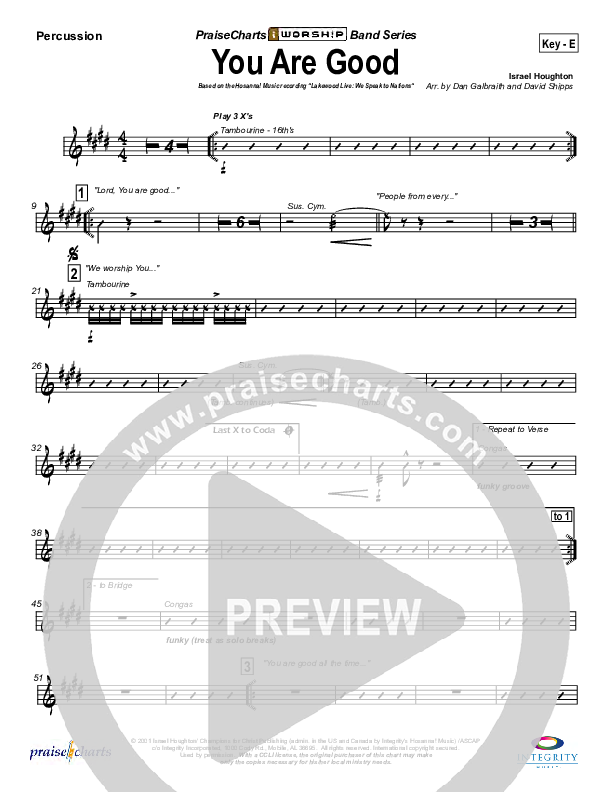 You Are Good Percussion (Lakewood Church)