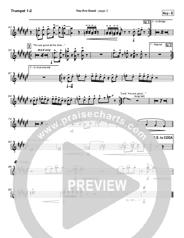 You Are Good Trumpet 1,2 (Lakewood Church)