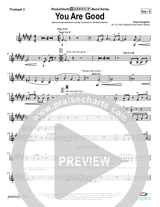 You Are Good Trumpet 3 (Lakewood Church)