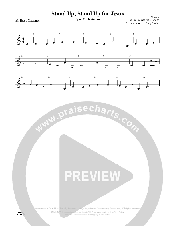Stand Up Stand Up For Jesus Bass Clarinet ()