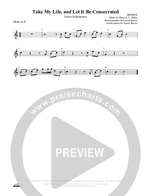 Take My Life And Let It Be Consecrated French Horn ()