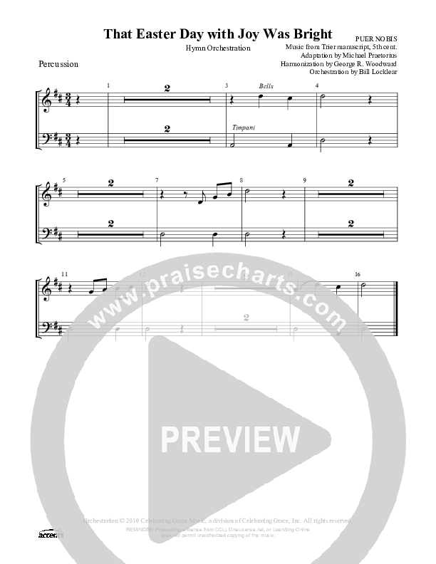 That Easter Day With Joy Was Bright Percussion ()