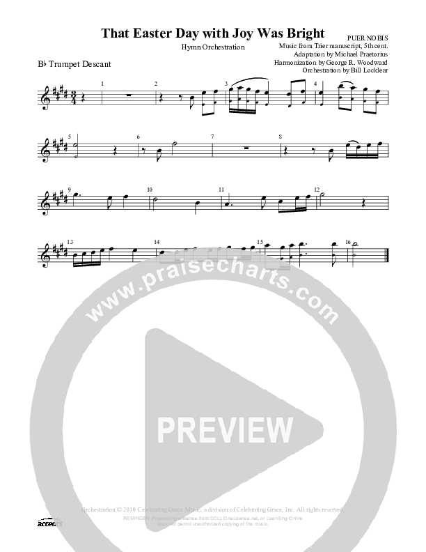 That Easter Day With Joy Was Bright Trumpet ()