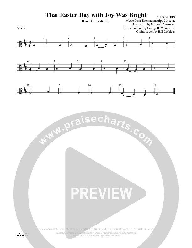 That Easter Day With Joy Was Bright Viola ()