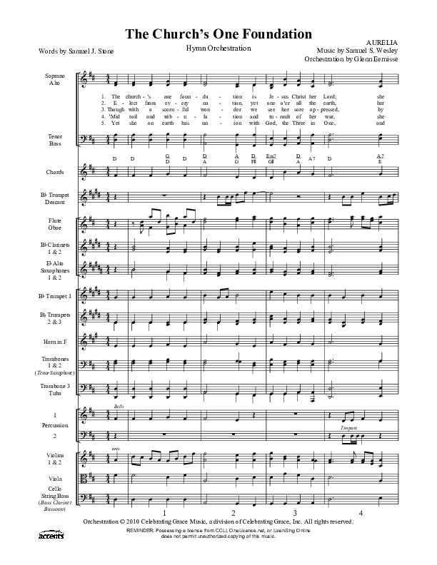 The Church's One Foundation Orchestration ()