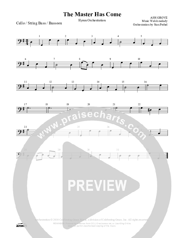 The Master Has Come Cello/Bass ()